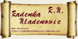 Radenka Mladenović vizit kartica